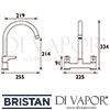 Bristan Design Utility Lever Deck Sink Mixer Tap Dimensions